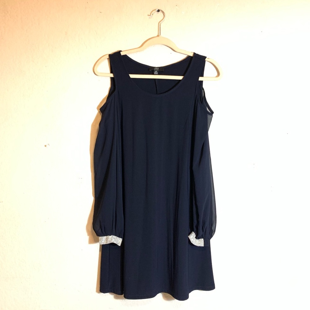 Navy Cold Shoulder Dress